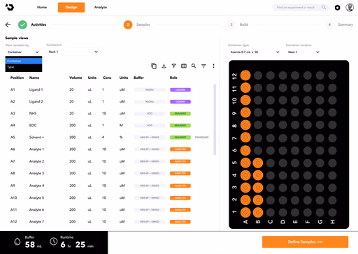 Web interface screenshot