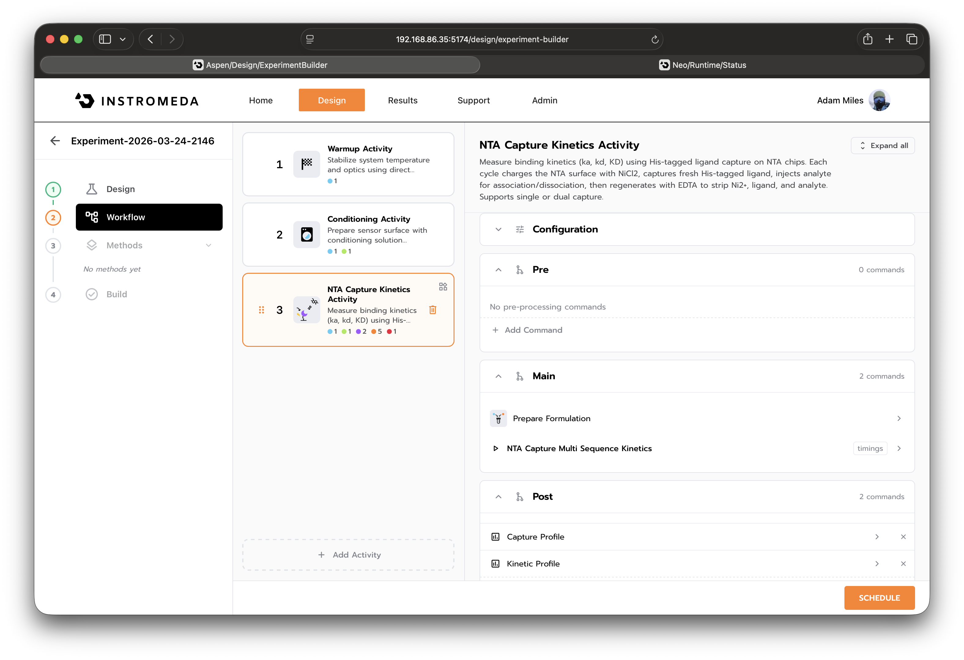 SPRneo workflow builder — activity pipeline with autonomous orchestration